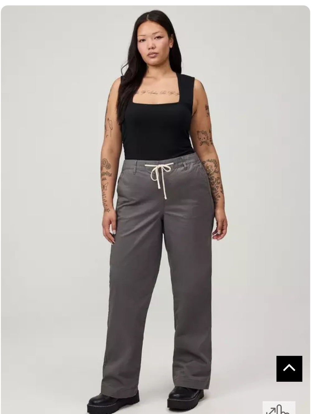 Torrid Weekend Wide Leg Drawstring Pants in EIFFEL TOWER GRAY